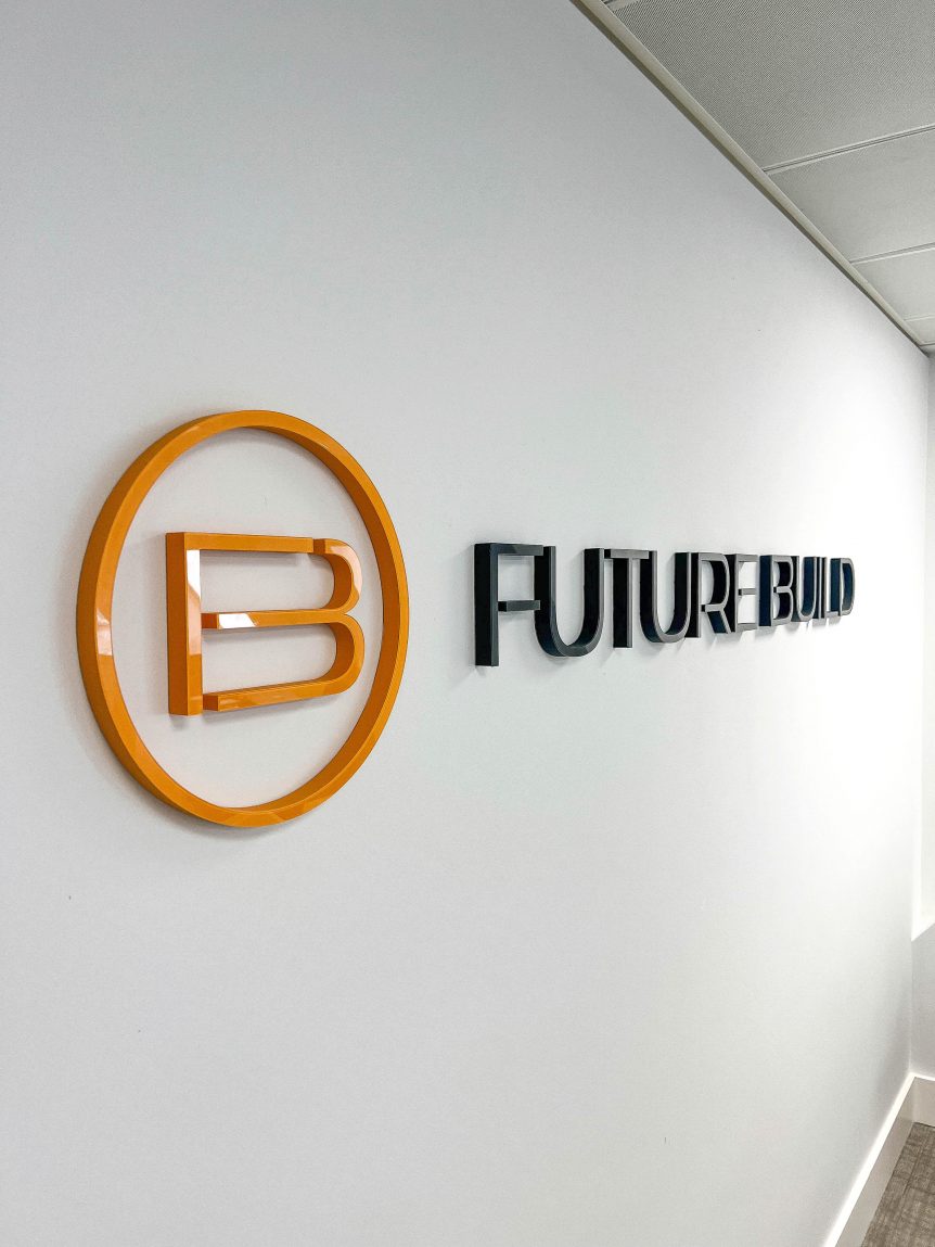 Another great example of the 3D logo. Showcase your company creative as a wall mounted sign