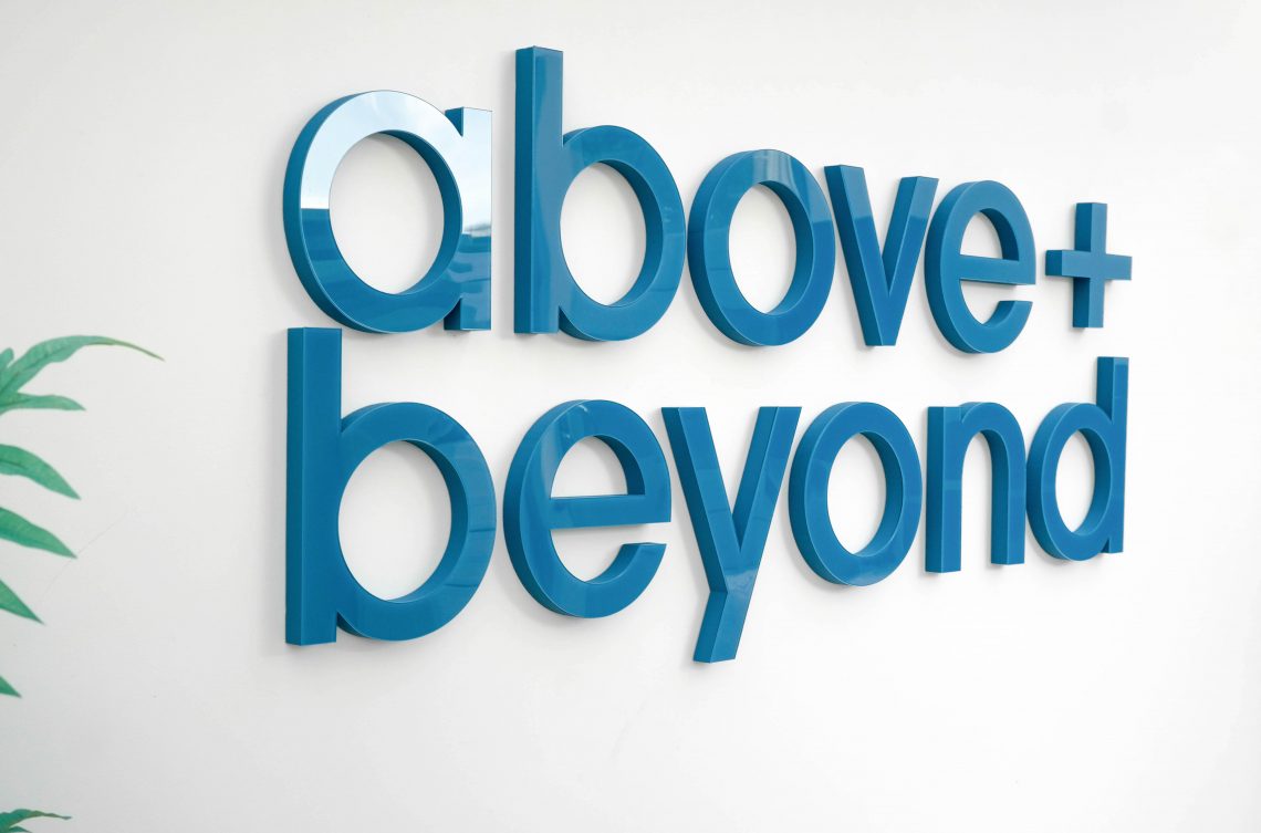 Another great example of the 3D logo. Showcase your company creative as a wall mounted sign